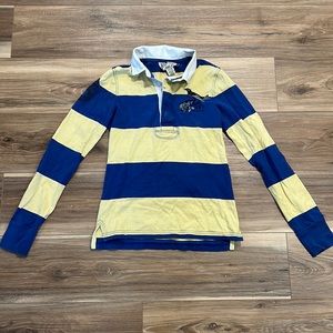 Adorable blue and yellow Ralph Lauren Rugby shirt, size S